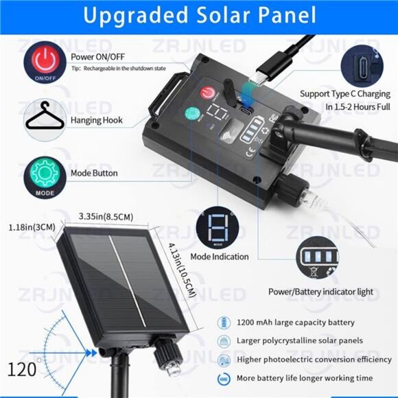 6 Pack Solar Firework Lights Waterproof,120 LED Solar Garden Fireworks Lights - Picture 2 of 7